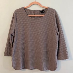 B.Young Grey Pullover Textured Top Zip in Back